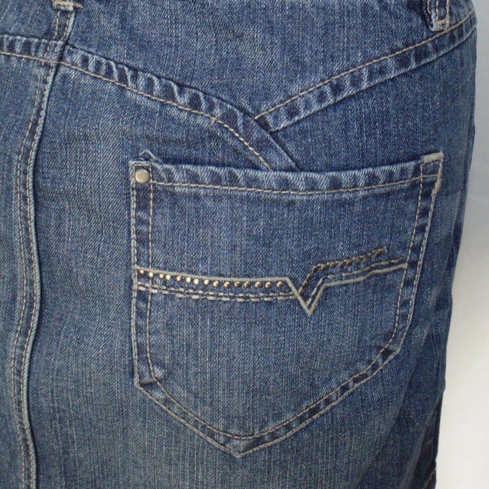 ROUTE 66 Denim Skirt, 32", Mini, Pockets! Zipper fly, Button waist, 100% Cotton - Picture 6 of 13